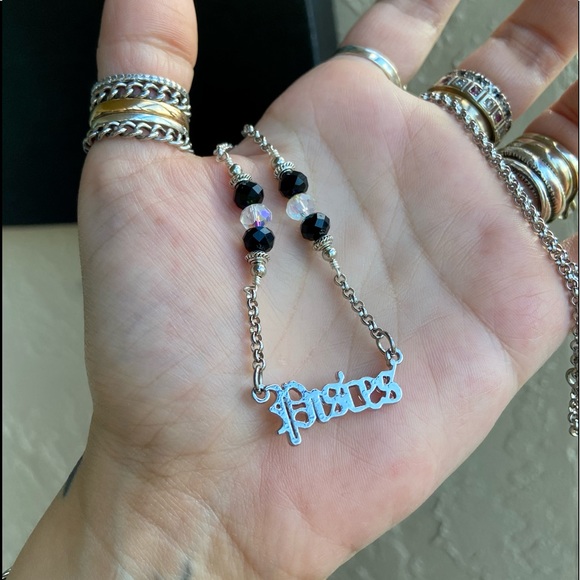 ♓️ Pisces zodiac necklaces .Set of 2 necklaces . zodiac sign & rhinestones - Picture 5 of 13